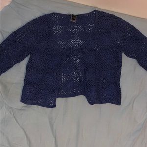 Lavender cropped crochet cardigan!